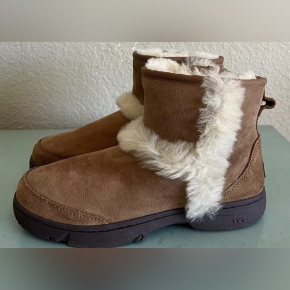 UGG Sunburst Mini Chestnut W-1130728-CHE 10 Shearling Boots - Picture 13 of 14